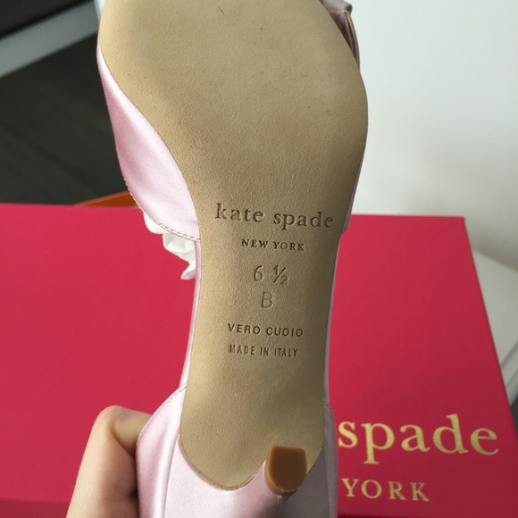 New Kate Spade Pink Satin Sala Heels Size 6.5 - Picture 4 of 7